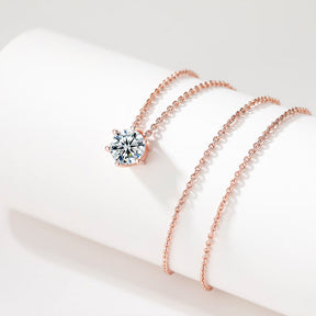 Rose Gold Iced Out Zircon Crystal Tennis Chain Jewelry Set 2 Piece