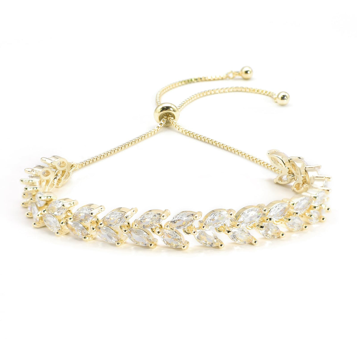 Bracelet de Tennis pour femmes, feuille de bal de mariage, réglable en CZ, bijoux de mariage pour femmes