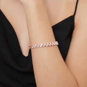 Bracelet de Tennis pour femmes, feuille de bal de mariage, réglable en CZ, bijoux de mariage pour femmes