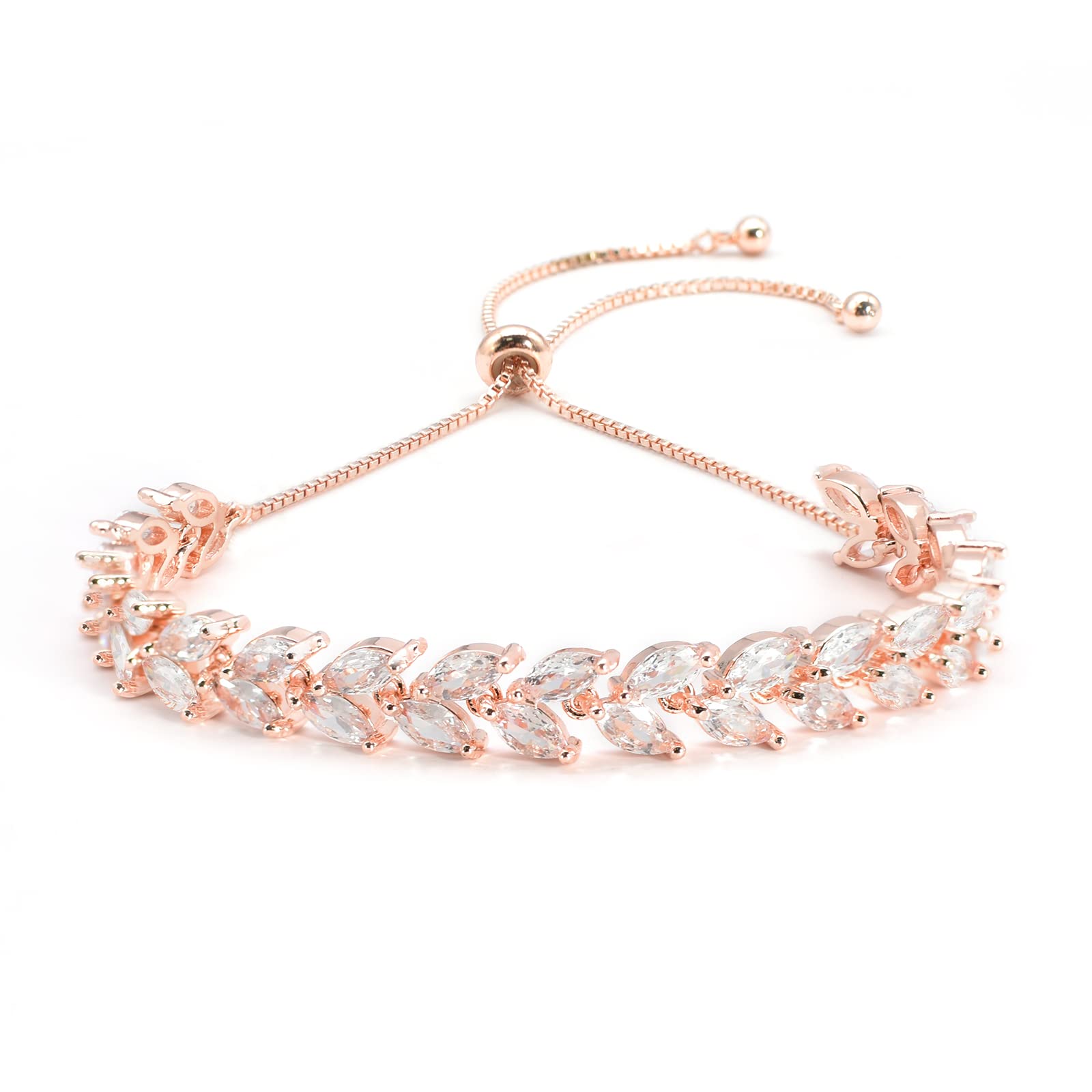 Bracelet de Tennis pour femmes, feuille de bal de mariage, réglable en CZ, bijoux de mariage pour femmes