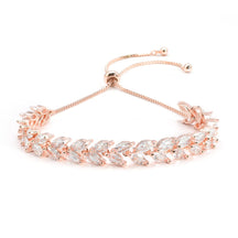 Bracelet de Tennis pour femmes, feuille de bal de mariage, réglable en CZ, bijoux de mariage pour femmes