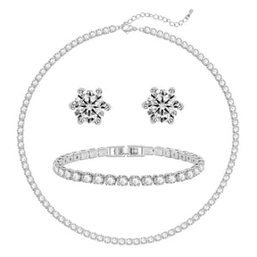 Collier de Tennis, Bracelet, boucles d'oreilles, argent/plaqué or 14 carats, colliers ras du cou, zircone cubique, bijoux de mariage pour femmes