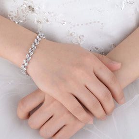 Bracelet de Tennis pour femmes, feuille de bal de mariage, réglable en CZ, bijoux de mariage pour femmes