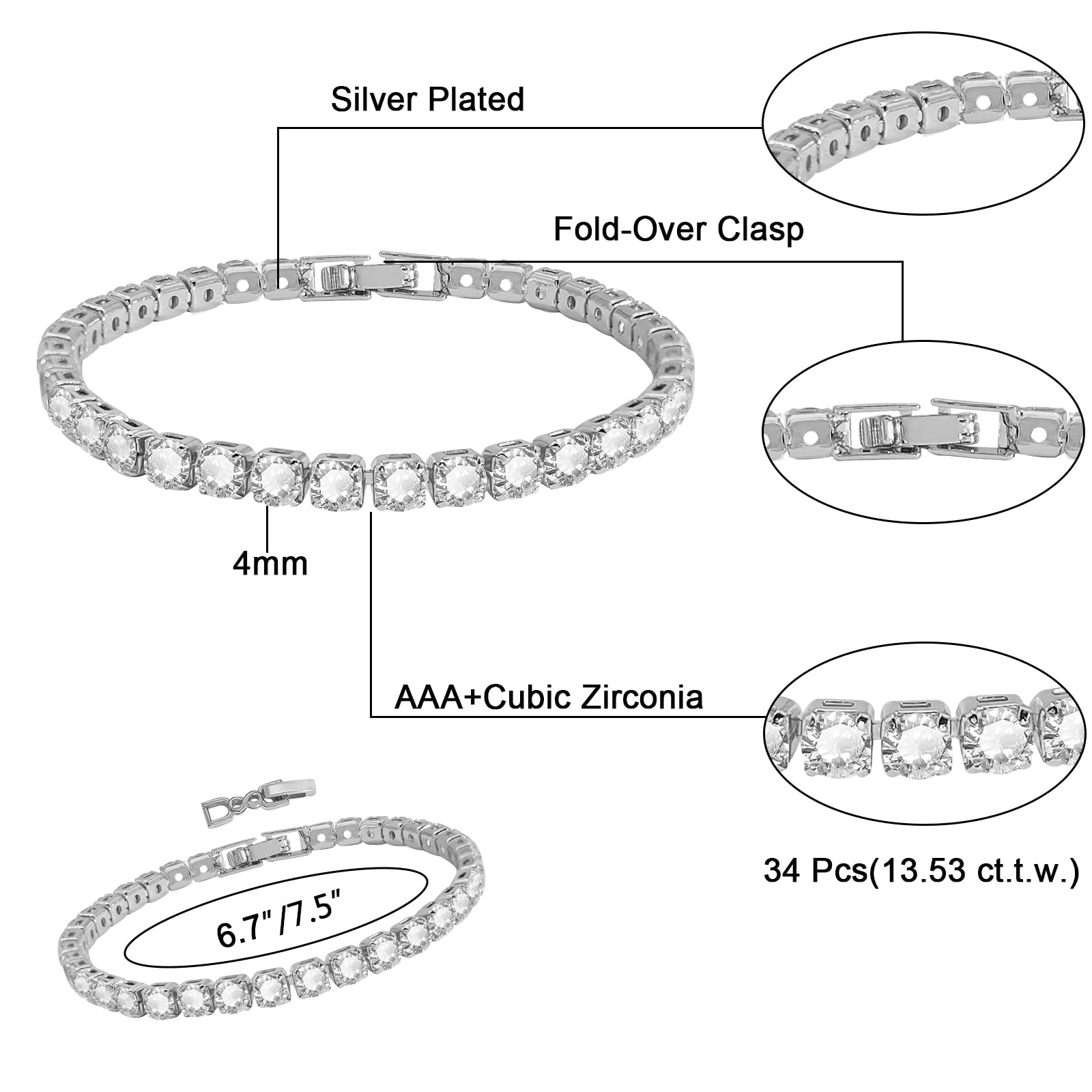 Collier de Tennis, Bracelet, boucles d'oreilles, argent/plaqué or 14 carats, colliers ras du cou, zircone cubique, bijoux de mariage pour femmes