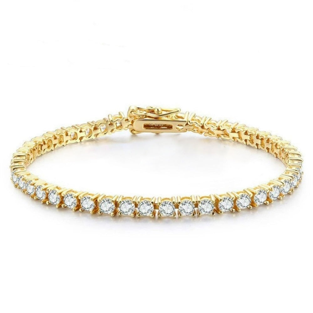 Simple Single Row Zircon Crystal Iced Out Tennis Bracelet