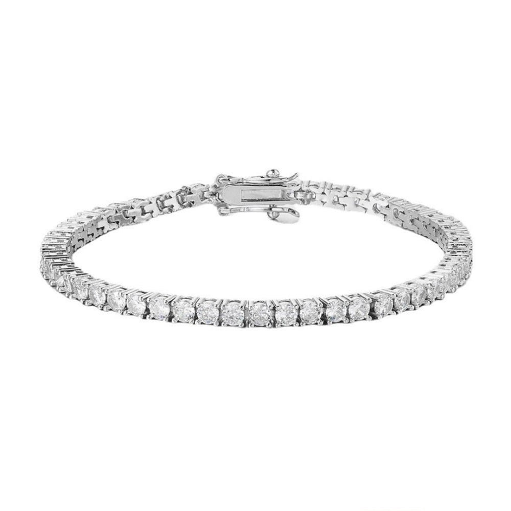 Simple Single Row Zircon Crystal Iced Out Tennis Bracelet