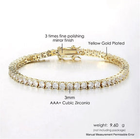 Simple Single Row Zircon Crystal Iced Out Tennis Bracelet