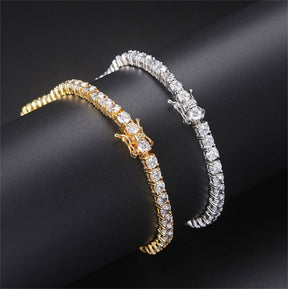 Simple Single Row Zircon Crystal Iced Out Tennis Bracelet