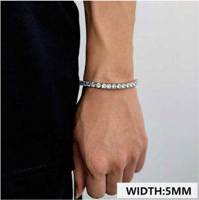 Simple Single Row Zircon Crystal Iced Out Tennis Bracelet