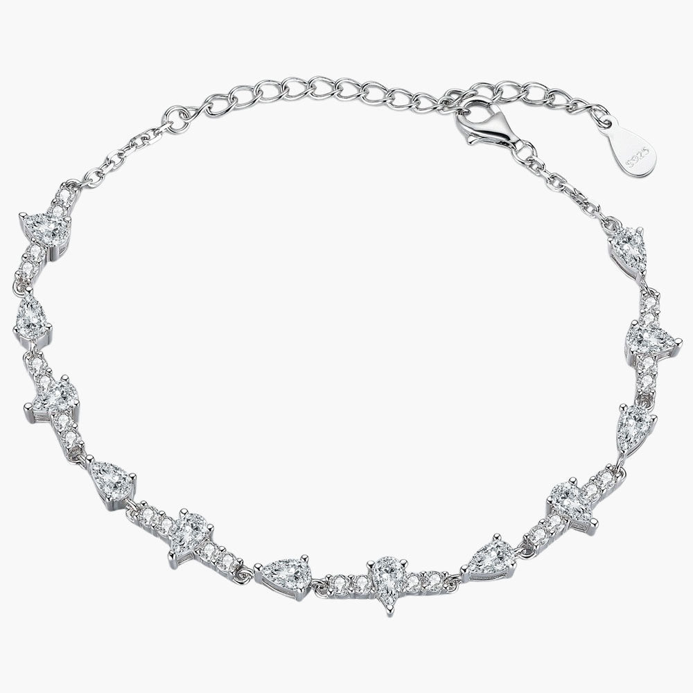 S925 Sterling Silver Light Luxury Full Diamond Hand Ornament Chain Bracelet