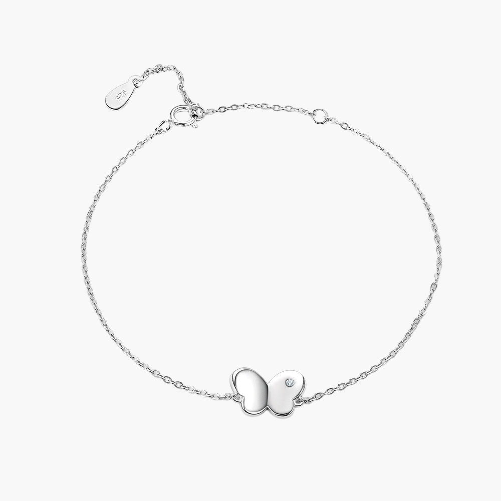 S925 Pure Silver Fashion Butterfly Chain Bracelet