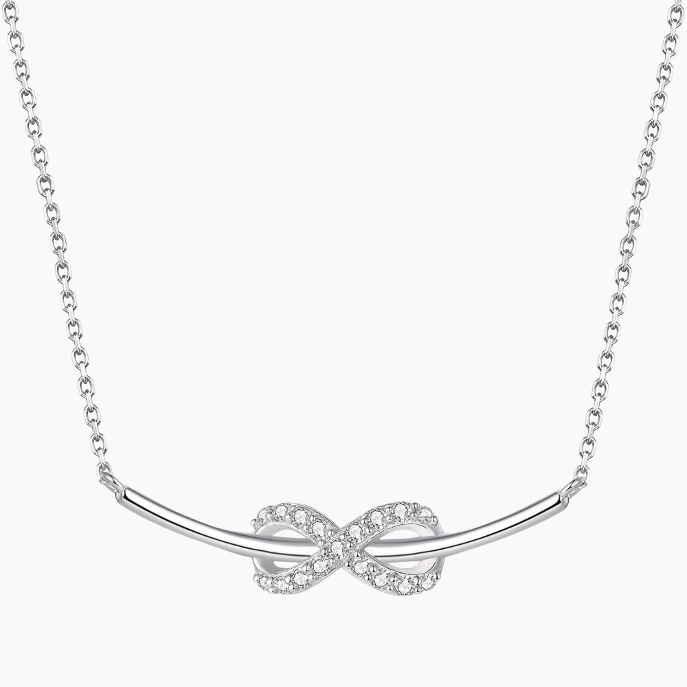 S925 Pure Silver Infinite Love Bow Necklace