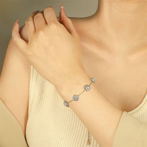 S925 Pure Silver Sunflower Star Bracelet