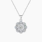 S925 Pure Silver Flower-shaped Collarbone Chain Pendant Necklace