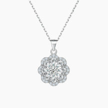 S925 Pure Silver Flower-shaped Collarbone Chain Pendant Necklace