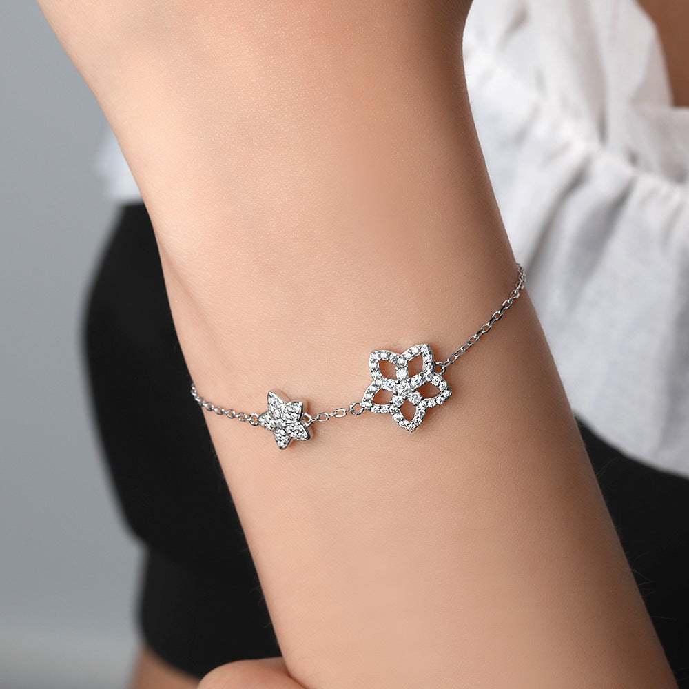 S925 Pure Silver Bow Bracelet