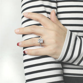 S925 Silver Ring Chamfered Rectangular Simple Ring