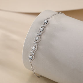 S925 Pure Silver Inlaid Cubic Zirconia Row Diamond Bracelet