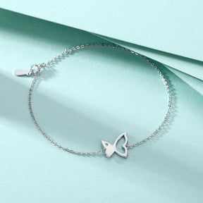 S925 Pure Silver Hollow Butterfly Bracelet