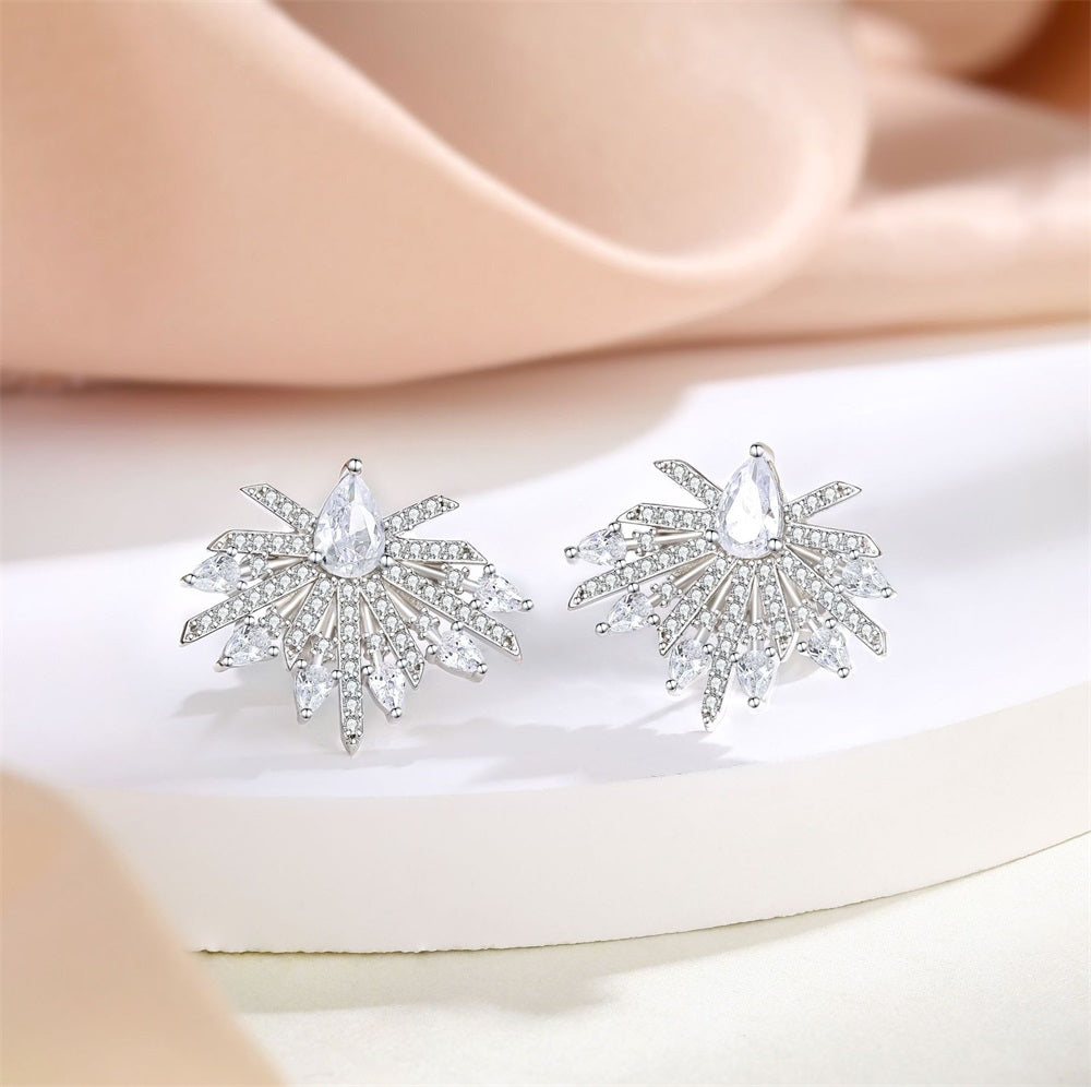 S925 Sterling Silver Full Diamond Fashion Earrings