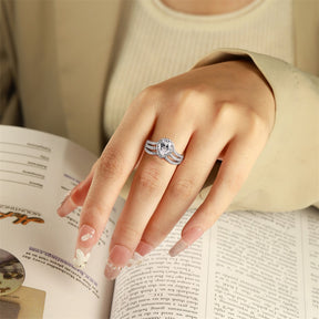 S925 Sterling Silver Water Drop Crown Diamond Luxury Ring