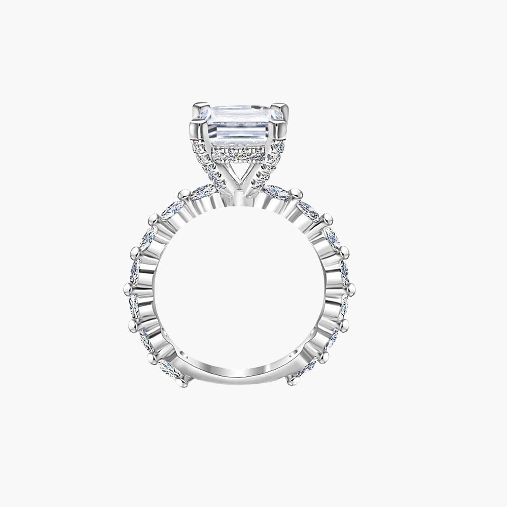 S925 Silver Ring Chamfered Rectangular Simple Ring