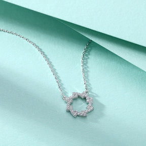 S925 Pure Silver Star Sunflower Snowflake Clavicle Chain Pendant Necklace