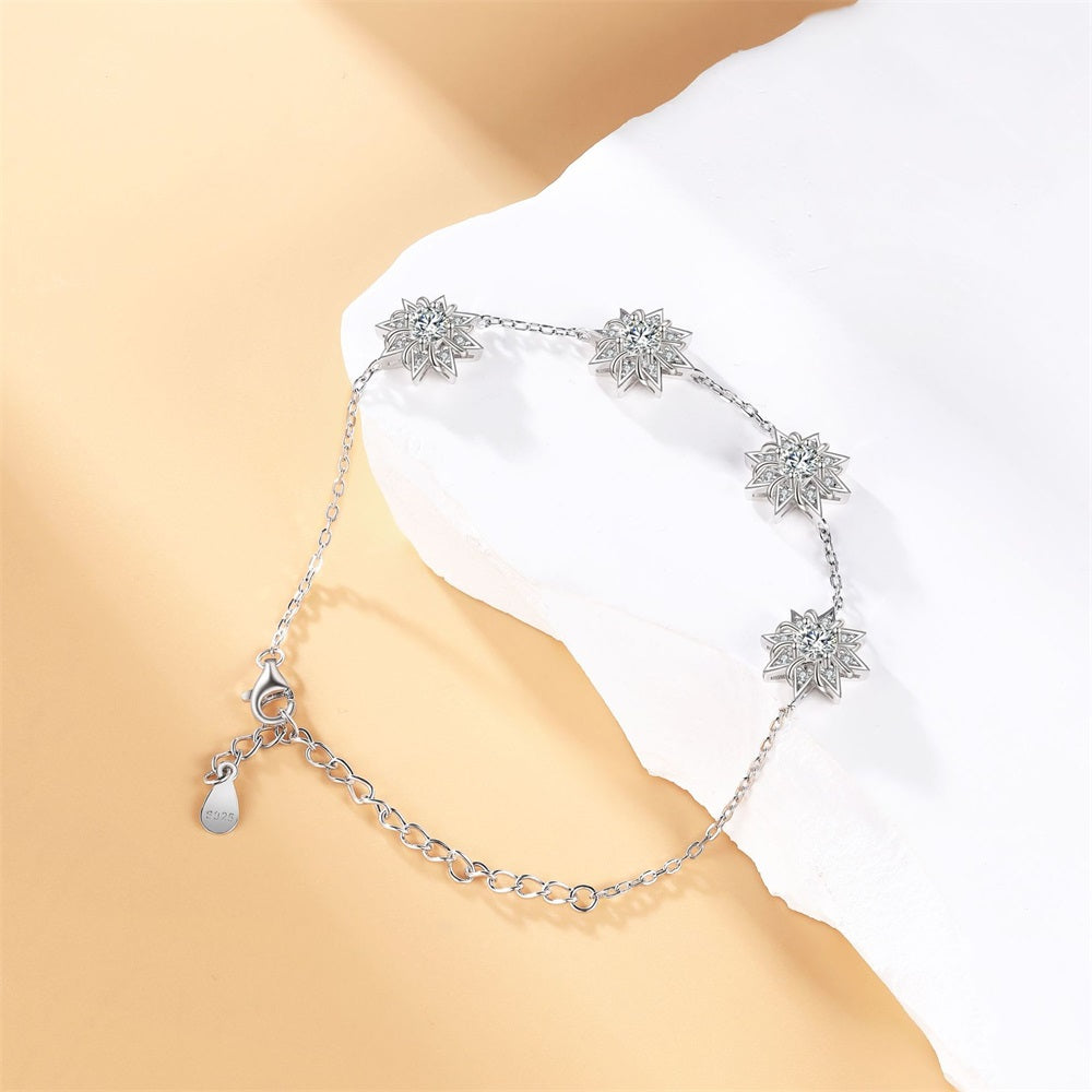 S925 Pure Silver Sunflower Star Bracelet