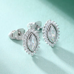 S925 Pure Silver Vintage Fashion Cat's Eye Zircon Sunflower Stud Earrings