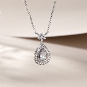 S925 Pure Silver water drop stars Necklace Ring Earrings Bracelet Jewelry Set Four-Piece Set