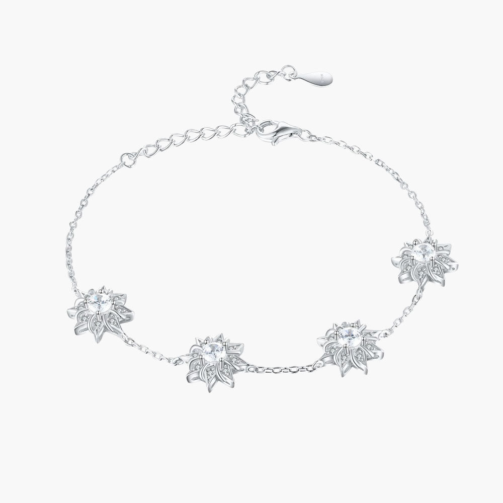 S925 Pure Silver Sunflower Star Bracelet