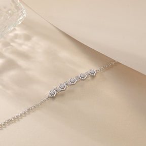 S925 Pure Silver Inlaid Cubic Zirconia Row Diamond Bracelet